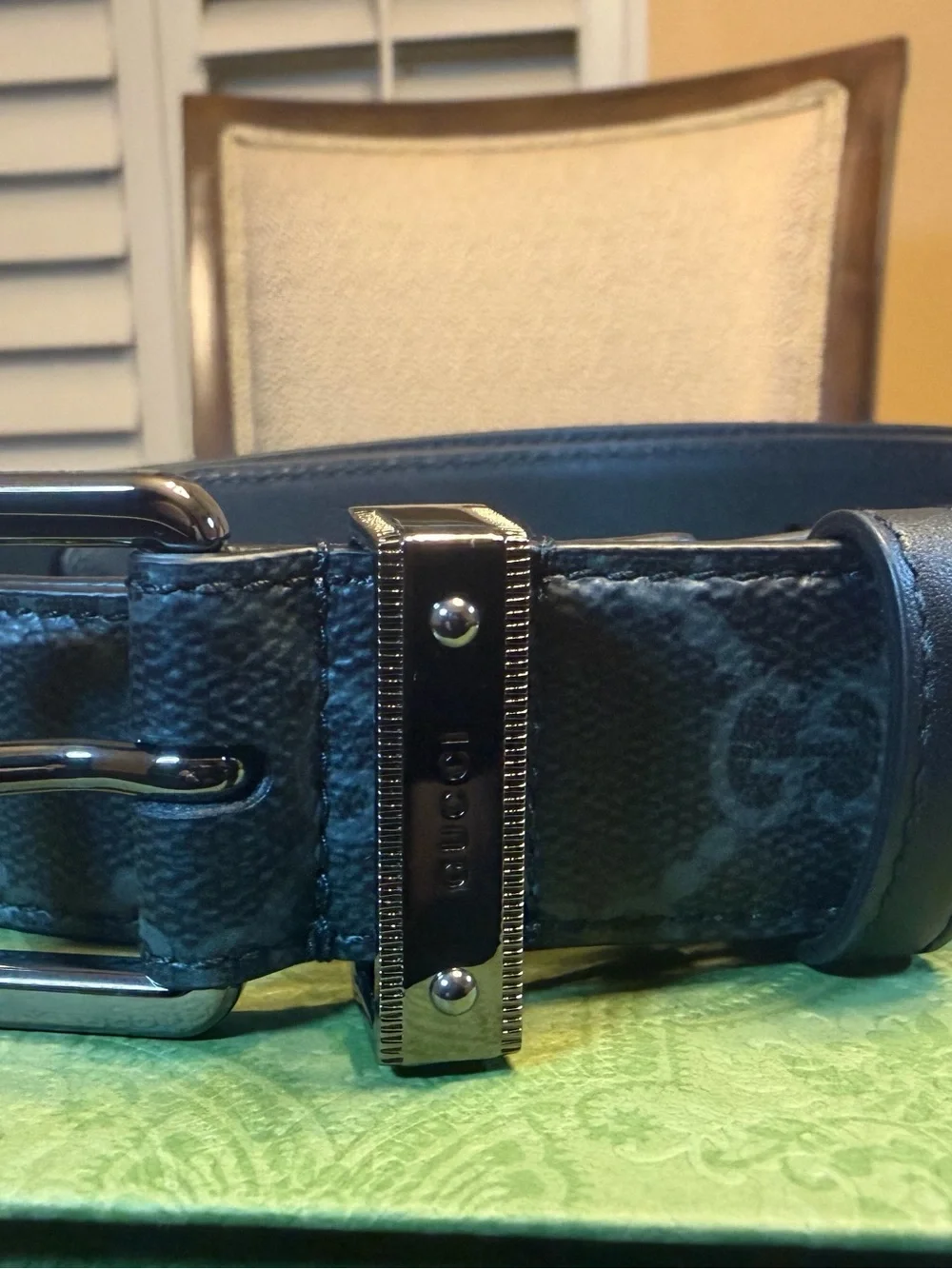 New Authentic Gucci GG Supreme Logo Belt Black Size 44 / 110 cm Waist 40 - 44
